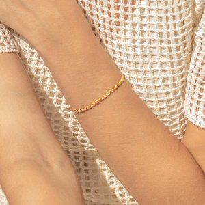 Caitlyn Minimalist Gold Rope Chain Bracelet